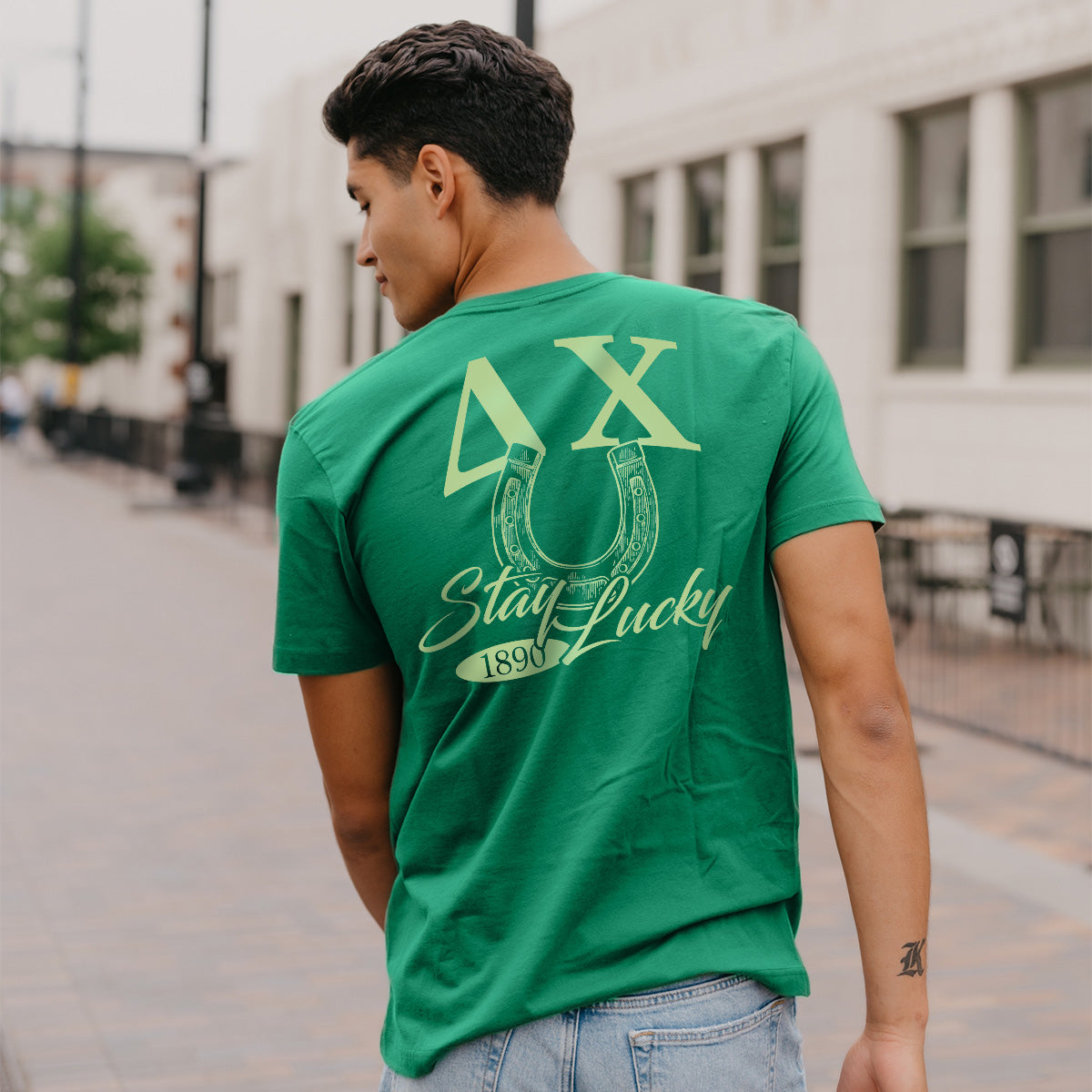 New! Delta Chi Stay Lucky Short Sleeve Tee