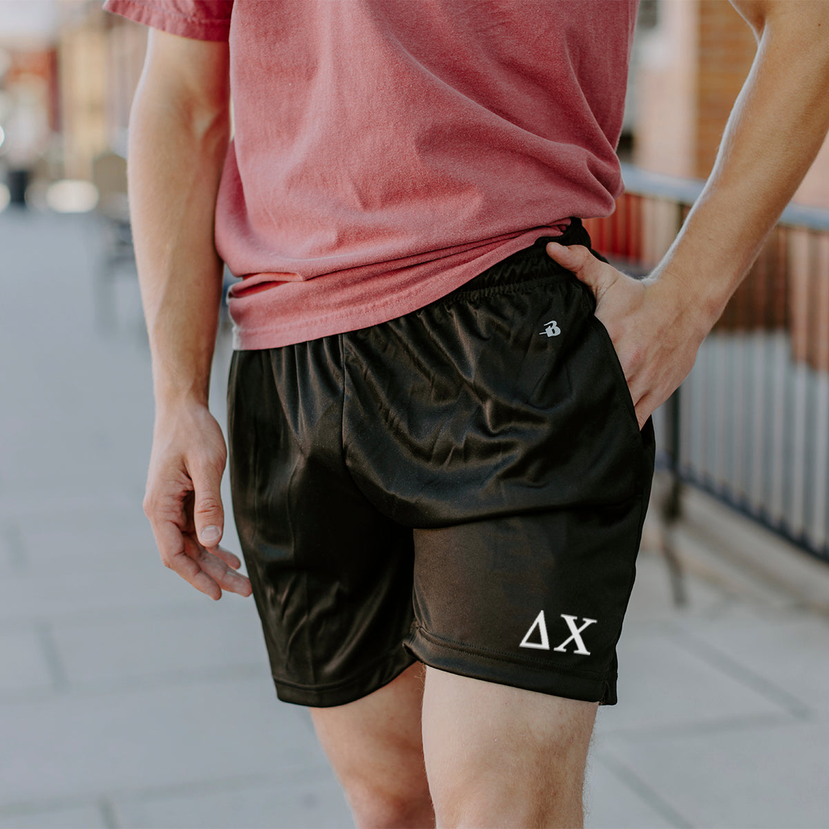 New! Delta Chi 5" Black Shorts