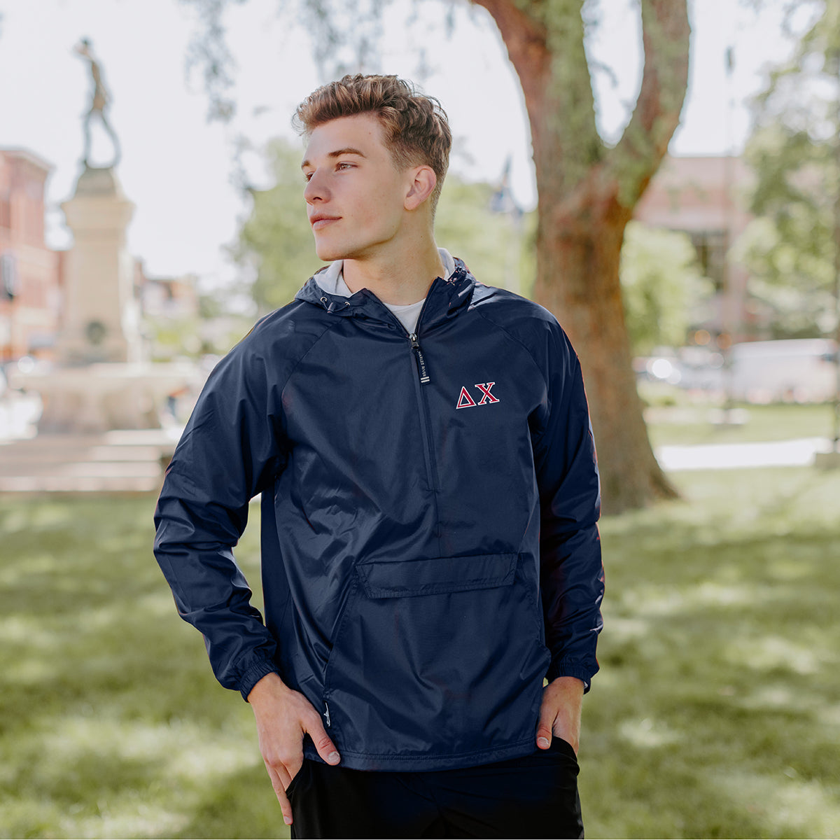 New! Delta Chi Classic 1/4 Zip Rain Jacket