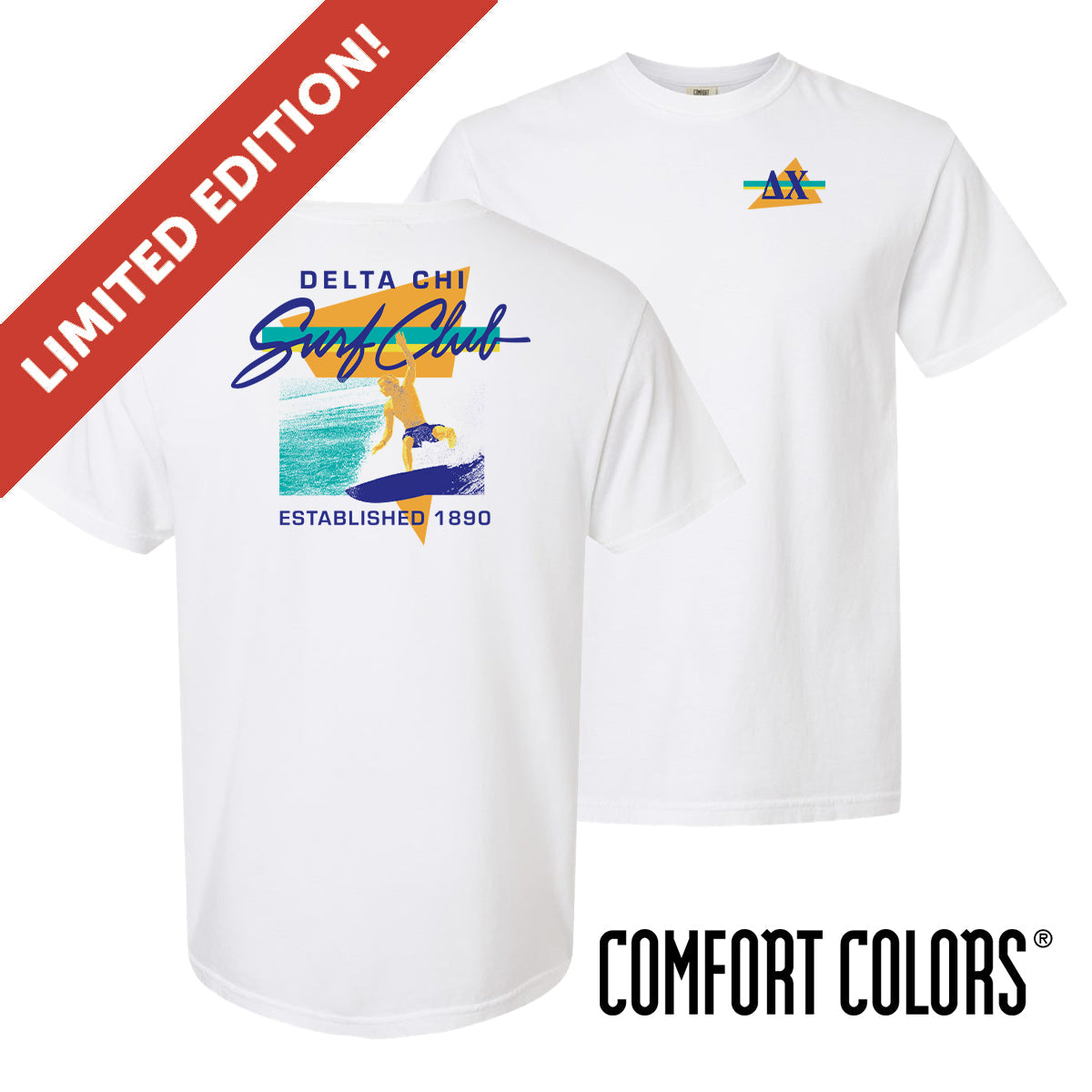 New! Delta Chi Retro Surf Club Short Sleeve Tee